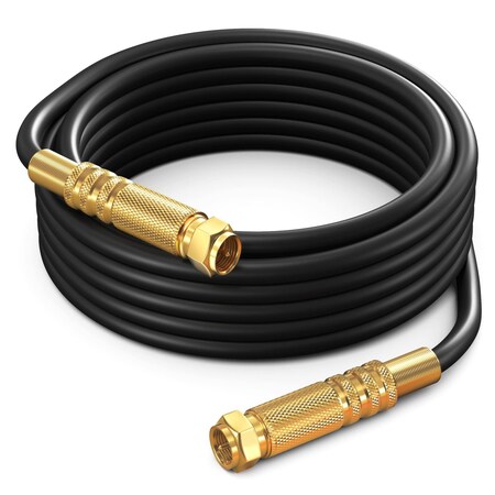 Maximm 15ft RG6 Quad Shielded Coaxial Cable, Non-Oxygen Copper, Black RG6-STS-GLD-4S-15FT