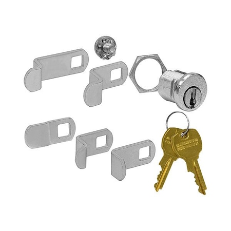 Salsbury Industries Mailbox Lock, 10 Keys, 2" x 2" x 1", PK5 1190-5