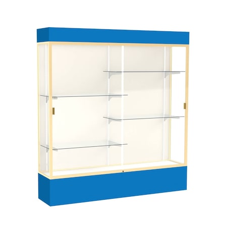Ghent Lighted Floor Display Case 72x80x16, Plaque, Champange 3176PB-GD-RY