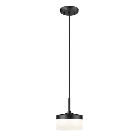 Z-Lite Renaud Matte Black 1 Light Pendant 827P6-MB-LED