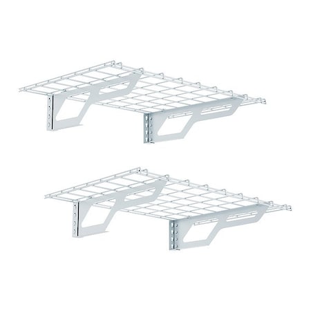 Zoro Select Wire Wall-Mount Shelving, White, Steel SH-2X3-WH-02