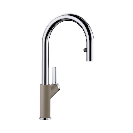 Blanco Urbena Pull-Down 1.5 GPM, Chrome/Truffle 526397