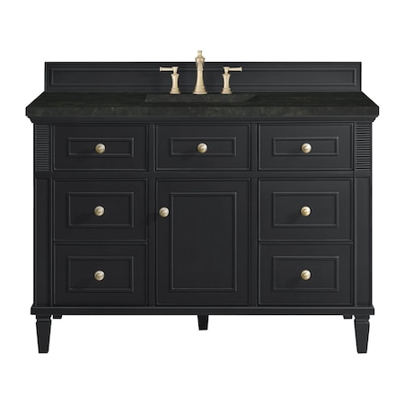 James Martin Vanities Lorelai 48" Single Vanity, Black Onyx, w/ 3 CM Phantome Eclos Top 424-V48-BKO-3PHT