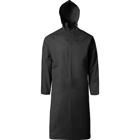 Ironwear 49" PVC/Polyester Non Conductive Raincoat, Black, 6X-Large 9222-B-6XL