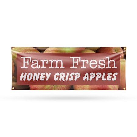Signmission Farm Fresh Honey Crisp Apples, 18 Inch x 48 Inch, Vinyl Banner B-30596