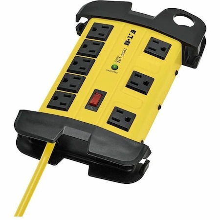 Tripp Lite Outlet Strip, Surge, 8 5-15R, 5-15P, 12 ft., Black/Yellow TLM812SA