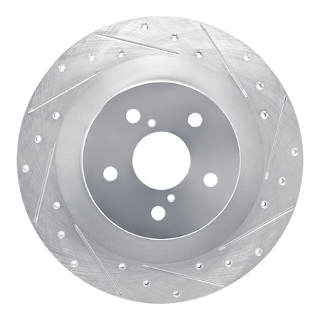 Dynamic Friction Co DFC Brake Rotor - Drilled and Slotted - Silver 631-75059R