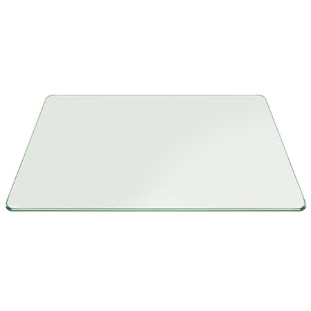 Fab Glass And Mirror Rectangle Glass Table Top, 32in x 42in, Clear, Tempered, Wall Mirror, Safety Backing, Clear Finis 32x42RECT10THPETE-T
