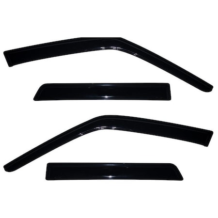 Ventshade Rainguards, Aerodynamic Design, Tape-On, Smoke, Acrylic, Set Of 4 94378