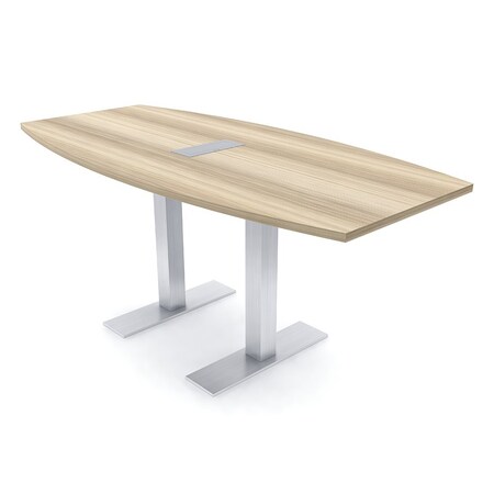 Skutchi Designs 6ft Conference Table With Power Unit | 6 Person Modular Boat Meeting Table | Harmony Series HAR-BOT-36X72-T-K525-ESIL