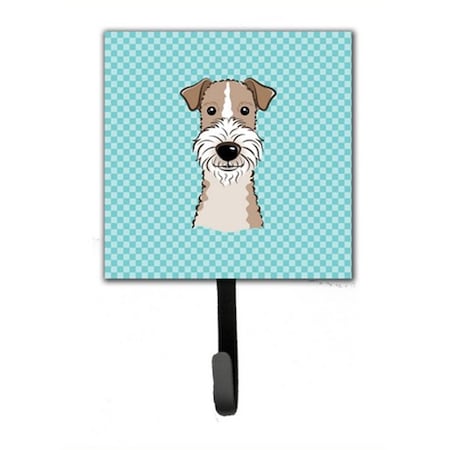 Carolines Treasures Checkerboard Blue Wire Haired Fox Terrier Leash and Key Holder BB1185SH4