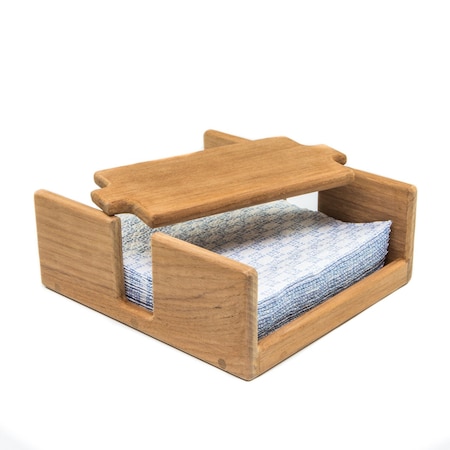 Homeroots Free Standing 7.38in Wood Napkin Holder 478224