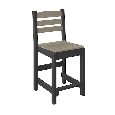 Polybird DINING SIDE CHAIR "COUNTER HEIGHT".        WEATHERWOOD AND BLACK POLYBIRD P10-C