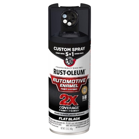 Rust-Oleum Automotive Enamel Spray, Solvent, Black 394896