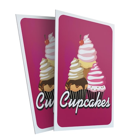 Signmission Cupcakes, Plastic Signs Only 24 Inch x 36 Inch, Corrugated Plastic, 2PK CSB-2436-2PACK-30367