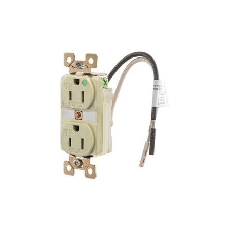 Bryant 15A 125V Hospital Grade Tamper-Resistant Receptacle, Ivory 8200ITR
