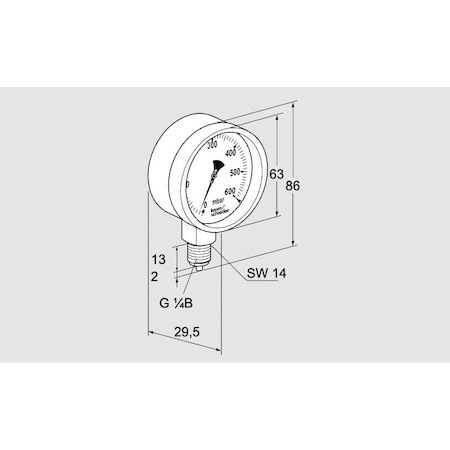 Honeywell Kromschroder GA, PRESS, 0 100 MBAR KFM 100RB63 KS03200180