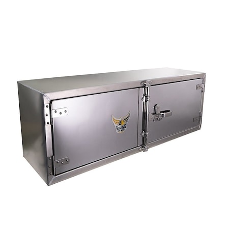 Mytee Products 18inx18inx60in Aluminum Trailer Underbody Tool Box w/ Mirror Finish Double Doors TBAL181860-PL