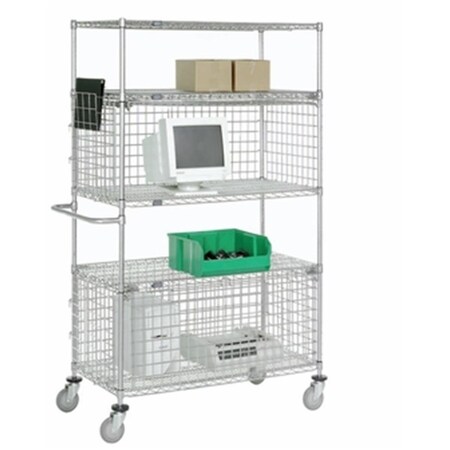 Swivel One Enclosure Wire Shelf Unit- Chrome - 18 x 36 x 74 in. SW3086165