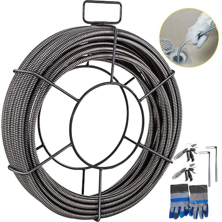 Vevor 100 x 0.375 in. Drain Cleaning Cable GDGJTZ100FT380001V0