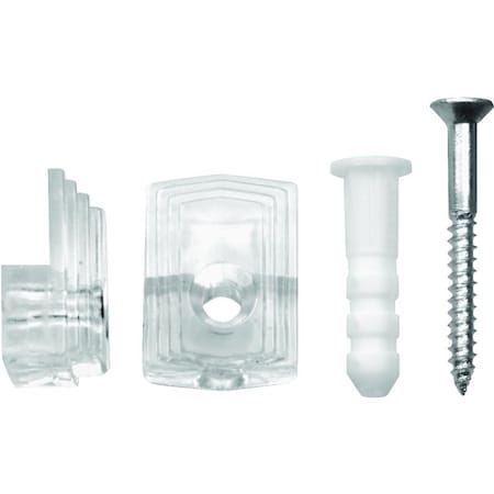 Ook Mirror Clip Set, 20 lb, Plastic, Clear, Wall Mounting, 10PK 50225