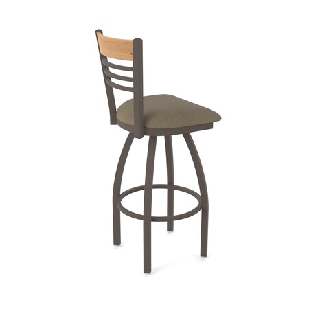 Holland Bar Stool Co Eleanor 36in Swivel Extra Tall Bar Stool with Bronze Finish, Medium Back and Graph Cork Seat 880
