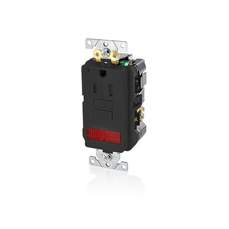 Leviton Self-Test GFCI Receptacle, Combination with Light, 15 Amp, 125 Volt, 5-15R NEMA GFPL1-PLE