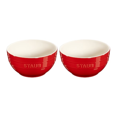 Staub Ceramic 2-pc Large Universal Bowl Setand, Cherry 1015109