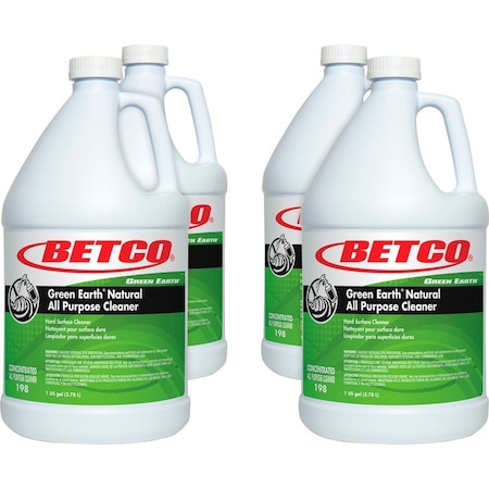 Betco Green Earth Natural All Purpose Cleaner - Concentrate - 128 fl oz (4 quart) - Clean Scent, 4PK 1980400