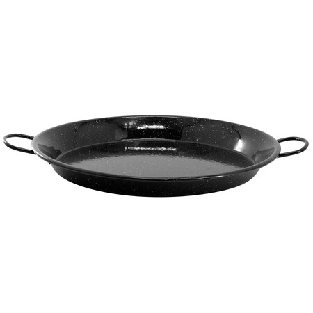 Oster Castillo 11 Inch Enameled Steel Paella Pan in Speckled Black 143753.01