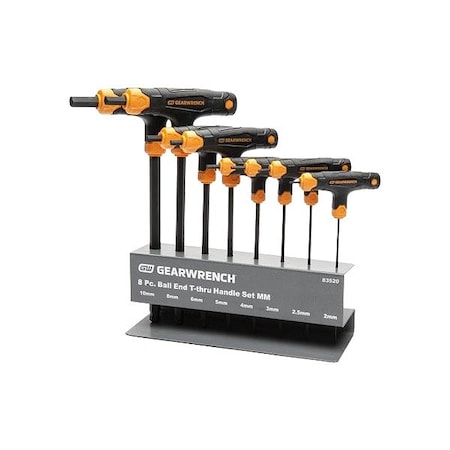 Gearwrench Hex Key Sets, Alloy Steel, Metric 83520