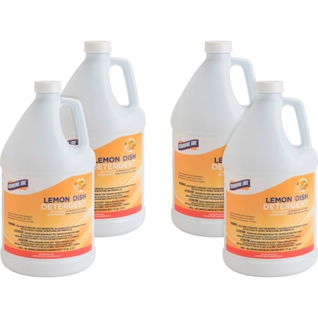 Genuine Joe Lemon Dish Detergent Gallon - Liquid - 128 fl oz - Lemon Scent, 4PK GJO10359CT