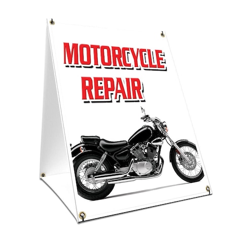 Signmission Motorcycle Repair, 36 Inch x 24 Inch A-frame Yard Sign, Plastic Sign SBC-2436-Motorcycle Repair