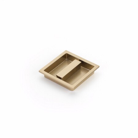 Schaub 3-7/8in x 3-7/8in Modo Centered Recessed Pull Signature Satin Brass Finish 1207-SSB