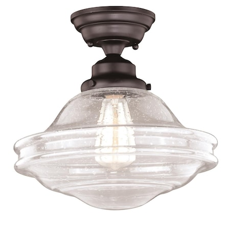 Perfecttwinkle 12 in. Huntley Flush Mount, Oil Rubbed Bronze PE3257386