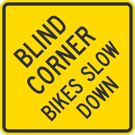 Lyle Blind Corner Bikes Slow Down, 36x36, Engineer Grade, Yellow G-15946-EG_36x36