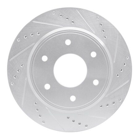 Dynamic Friction Co DFC Brake Rotor - Drilled and Slotted - Silver 631-67096R