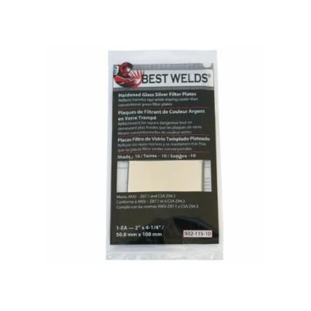 Best Welds Glass Silver Mirror Filter Plate, Silver/10, 2 in x 4.25 in, Glass 901-932-115-10