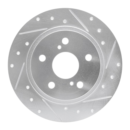 Dynamic Friction Co DFC Brake Rotor - Drilled and Slotted - Silver 631-76082R
