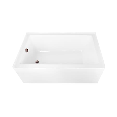 Kingston Brass 60-Inch Acrylic Rectangular 3-Wall Alcove Tub Combo with Waste and Overflow Drain, Left Hand Drain CVTAP603622L5