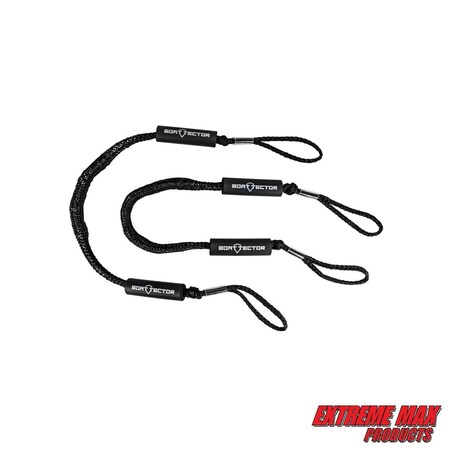 Extreme Max Extreme Max 3006.2352 BoatTector Bungee Dock Line Value 2-Pack - 4', Black 3006.2352