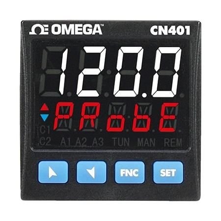 Omega PID Process Controller, T/C, RTD, Thermistor, mA, mV, 2 I/P's, 3x Relays, 2x SSRs, 2x Analog, 7 O/P CN402-1114455-C4-DC