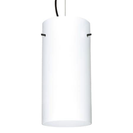Besa Lighting Besa Stilo 12 Pendant, Opal Matte, Black Finish, 1x 150W MAX E26 Base 1KX-412007-BK