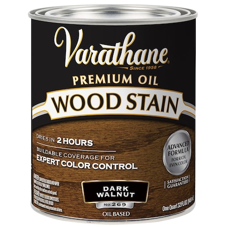 Rust-Oleum 1 Qt Rust-Oleum 211730H Dark Walnut Varathane Interior Oil-Based Premium Wood Stain 211724H