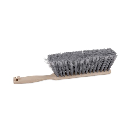 Boardwalk Counter Brush, Gray Flagged Polypropylene Bristles, 4.5in Brush, 3.5in Tan Plastic Handle BWK5408