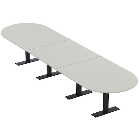 Skutchi Designs 16 Person Conference Table With Power Unit | 16' Racetrack Table | Harmony Series HAR-RAC-48X192-T.BK-U779-NA