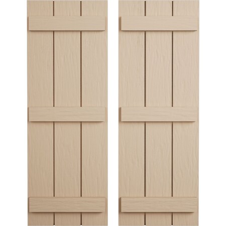 Ekena Millwork Rustic Three Board Joined Board-n-Batten Rough Sawn Faux Wood Shutters, 16 1/2W x 72H, PR SHUBJS16X72RSPR