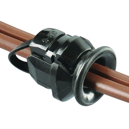 Heyco Strain Relief Bushing, Bell Mouth, Flat Cable, SR 2P-5 Black, 100PK 1020