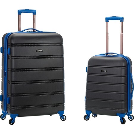 Rockland 20 x 28 in. Expandable Abs Spinner Suitcase Set, Grey, 2PK F225-GREY