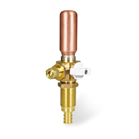 Everflow Icemaker Replacement Valve W/ Hammer Arrestor 1/2" PEX B Inlet x 1/4" Cmprssn Outlet, Lead Free Brass 545PH